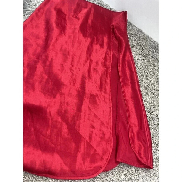 Victoria’s Secret Gold Label Size Small Red Satin Long Slip Dress Sleepwear - Picture 11 of 11